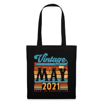 Mai 2021, Vintage-Geburtstagsgeschenk Mai 2021. - Stoffbeutel - Schwarz - Vorne