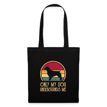 Boykin Spaniel Hund Lover Silhouette Vintage Sonnenuntergang - Stoffbeutel - Schwarz - Vorne