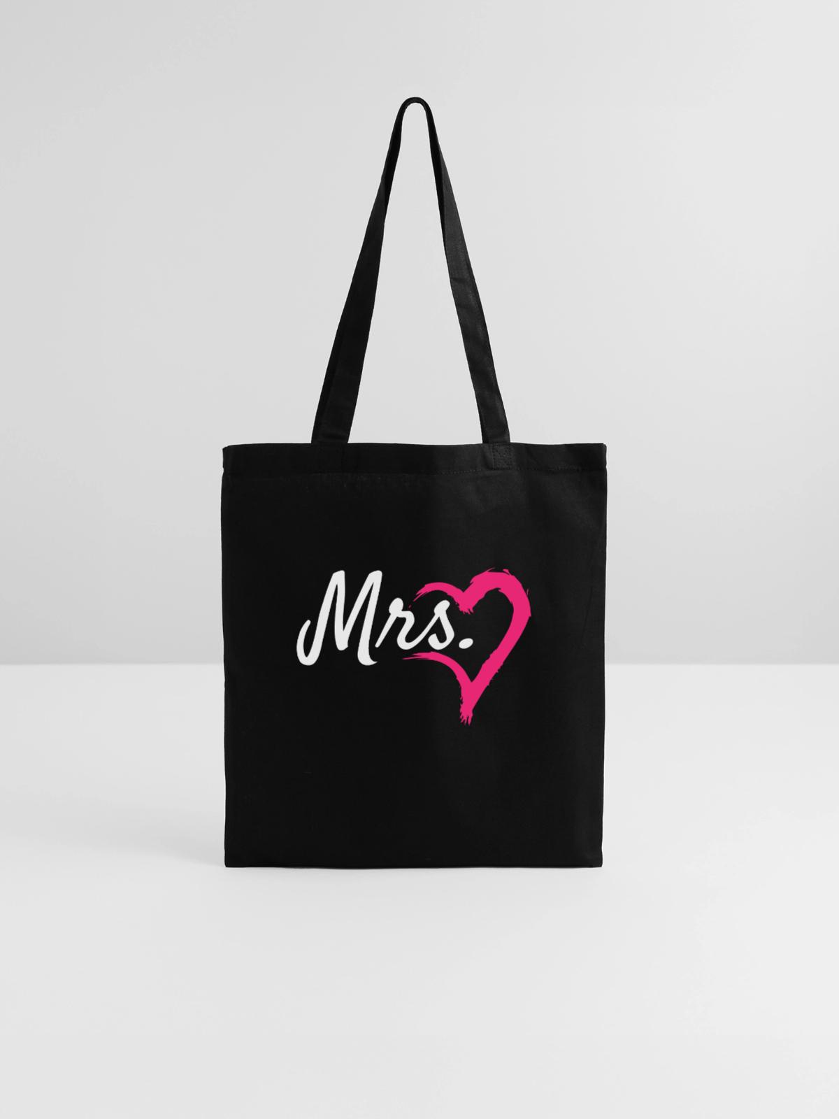 Mrs Herz - Stoffbeutel - Schwarz - Vorne
