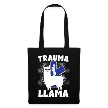 Trauma Llama Sanitäter Rettungsdienst - Stoffbeutel - Schwarz - Vorne