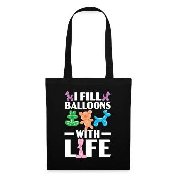Ich fülle Ballons mit Leben Ballonmodellieren - Stoffbeutel - Schwarz - Vorne