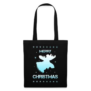 Merry Christmas moose - Stoffbeutel - Schwarz - Vorne