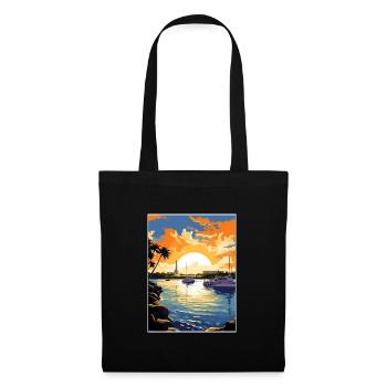 Pearl Harbor Hawaii Vintage Reiseposter Souvenir - Stoffbeutel - Schwarz - Vorne