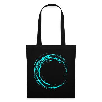 Kreis Bürste Modern cool Vektor Wasserblau - Stoffbeutel - Schwarz - Vorne