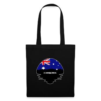 Canberra Australien Flagge Skyline Silhouette Reisen - Stoffbeutel - Schwarz - Vorne