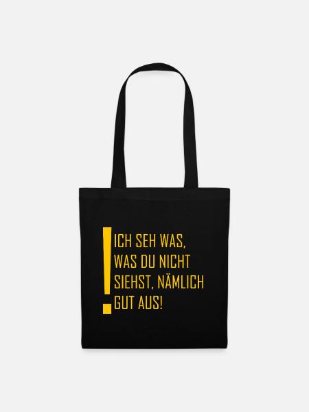 Ich seh gut aus Spruch in Gelb - Stoffbeutel - Schwarz