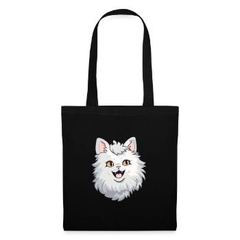 Laperm Katze Karikatur Aquarell Illustration - Stoffbeutel - Schwarz - Vorne