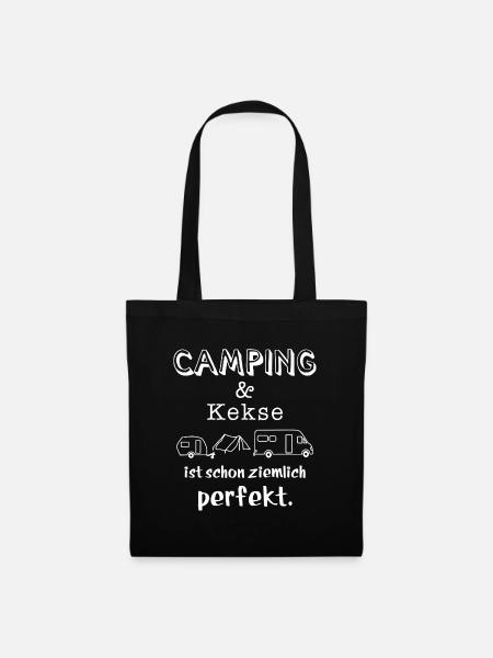camping und kekse - Stoffbeutel - Schwarz