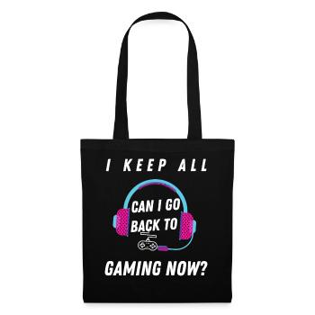 Kann ich zum Gaming-Abschlussgeschenk zurückkehren? - Stoffbeutel - Schwarz - Vorne