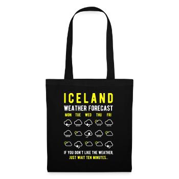 Island Wettervorhersage Iceland Wetter - Stoffbeutel - Schwarz - Vorne