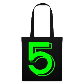 Neon Fünf Logo - Stoffbeutel - Schwarz - Vorne