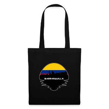 Barranquilla Kolumbien Flagge Skyline Silhouette Trav - Stoffbeutel - Schwarz - Vorne