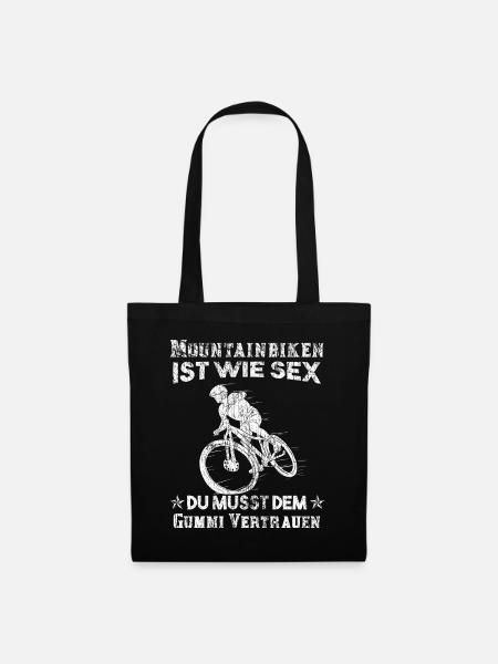Mountainbiker Geschenk - Stoffbeutel - Schwarz