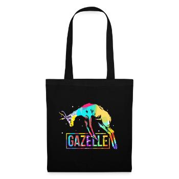 Zierliche Gazelle Steppenläufer - Stoffbeutel - Schwarz - Vorne