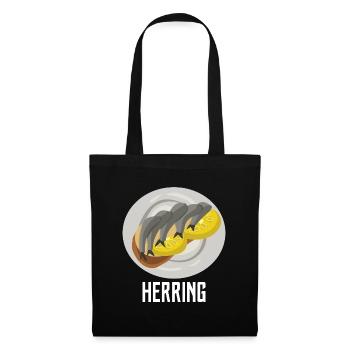 Schimmernder Hering Feinschmecker - Stoffbeutel - Schwarz - Vorne