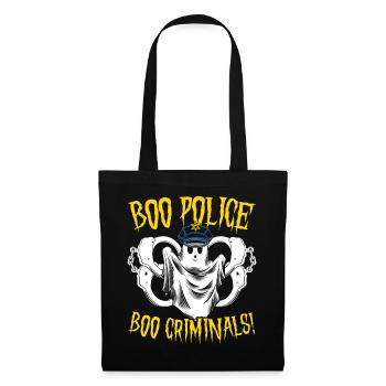 Buh Polizei, buh Kriminelle! Polizist Halloween - Stoffbeutel - Schwarz - Vorne
