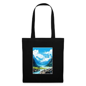 Franz Josef Gletscher Neuseeland Reiseposter - Stoffbeutel - Schwarz - Vorne