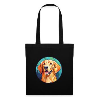 Golden Retriever Hund Buntes Glas Buntes Cartoo - Stoffbeutel - Schwarz - Vorne