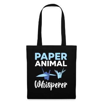 Papiertierflüsterer Papierkunst Japanische Kunst - Stoffbeutel - Schwarz - Vorne