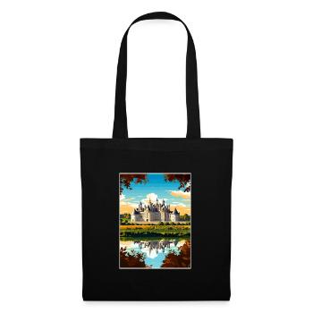 Loire-Tal Frankreich Vintage Reiseposter Souvenir - Stoffbeutel - Schwarz - Vorne