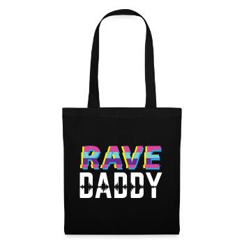 Rave Papa Techno Dad - Stoffbeutel - Schwarz - Vorne