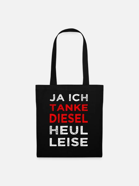 Ich Tanke Diesel Dieseltanker Anti Grüne CO2 - Stoffbeutel - Schwarz