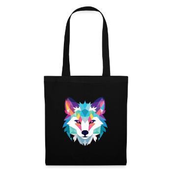 Polarfuchs Bunte Aquarell-Tierillustration - Stoffbeutel - Schwarz - Vorne