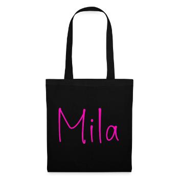 Mila Neon Script - Stoffbeutel - Schwarz - Vorne