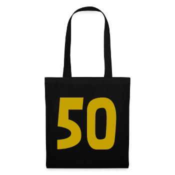 50. 50 JAHRE. 50-JÄHRIGES JUBILÄUM. 50-JÄHRIGES JUBILÄUM. - Stoffbeutel - Schwarz - Vorne