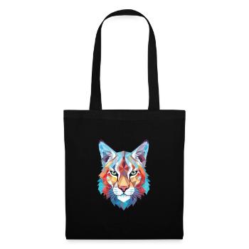 Luchs buntes Aquarell Tier Haustier Illustration - Stoffbeutel - Schwarz - Vorne