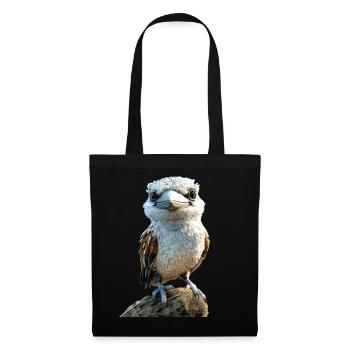 Kookaburra Jägerliest Lachender Hans Süßer Vogel - Stoffbeutel - Schwarz - Vorne