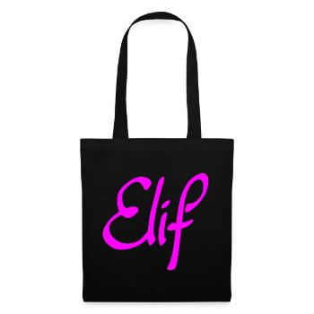 Neon Elif Schriftzug - Stoffbeutel - Schwarz - Vorne