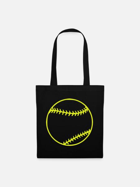 Neon Tennisball Silhouette - Stoffbeutel - Schwarz