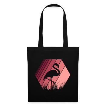 Flamingo - Stoffbeutel - Schwarz - Vorne