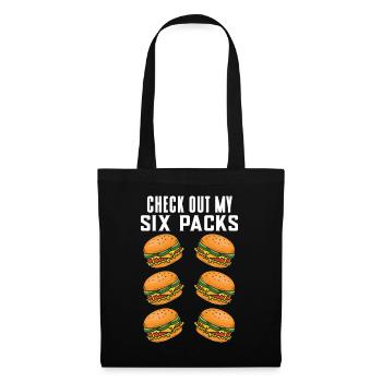 Six Pack Burger - Stoffbeutel - Schwarz - Vorne