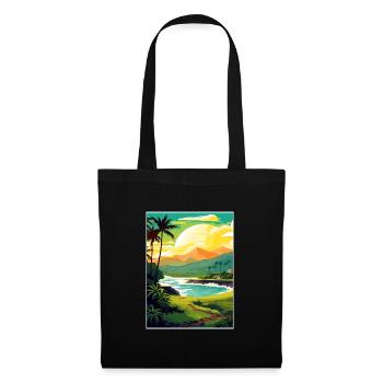 Kailua Kona Hawaii Vintage Reiseposter Souvenir - Stoffbeutel - Schwarz - Vorne
