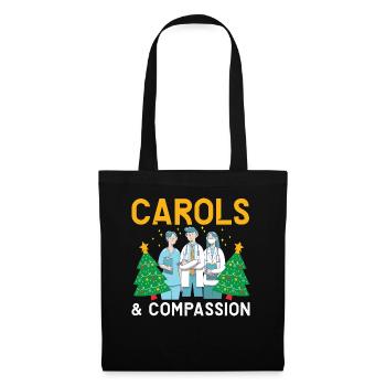 Carols & Compassion Krankenschwester Weihnachten - Stoffbeutel - Schwarz - Vorne