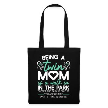 Being A Twin Mom 2023 Saying Become Wins Mother - Stoffbeutel - Schwarz - Vorne