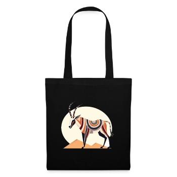 Oryx Buntes Aquarell Cartoon Kawaii Tier - Stoffbeutel - Schwarz - Vorne