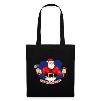 Kräftiger Steinmetz Weihnachtsbaustelle - Stoffbeutel - Schwarz - Vorne