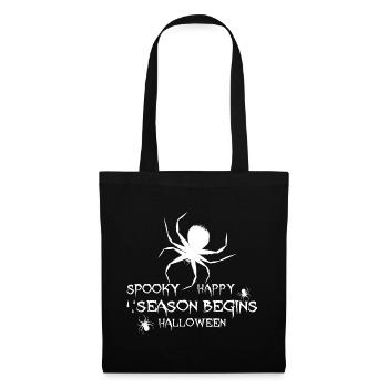 Happy Halloween Spinnen - Stoffbeutel - Schwarz - Vorne