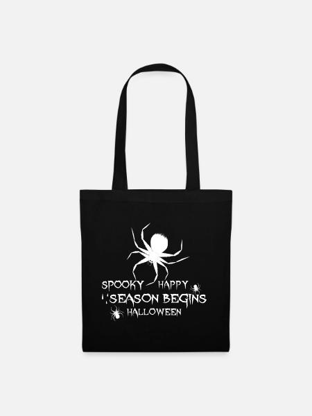Happy Halloween Spinnen - Stoffbeutel - Schwarz