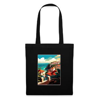São Miguel Portugal Vintage Reiseposter Souvenir - Stoffbeutel - Schwarz - Vorne