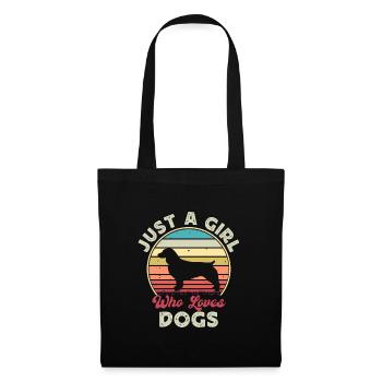Boykin Spaniel Hund Lover Silhouette Vintage Sonnenuntergang - Stoffbeutel - Schwarz - Vorne