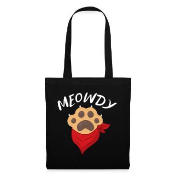 Meowdy Funny Cowboy Katzenpfote - Stoffbeutel - Schwarz - Vorne
