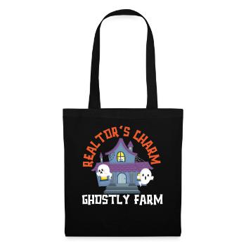 Makler Charme Geisterfarm Makler Halloween - Stoffbeutel - Schwarz - Vorne
