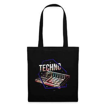 Energetischer Techno Clubnacht - Stoffbeutel - Schwarz - Vorne