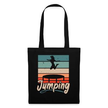 Springendes Trampolin Trampolin Trampolinspringen - Stoffbeutel - Schwarz - Vorne