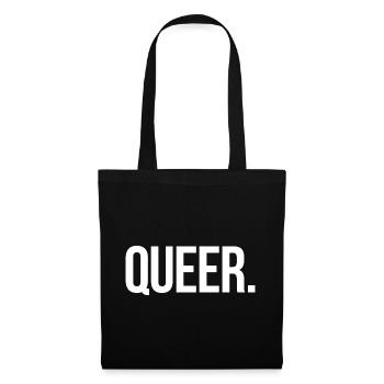 QUEER. - Schlicht und Aussagekräftig - Stoffbeutel - Schwarz - Vorne