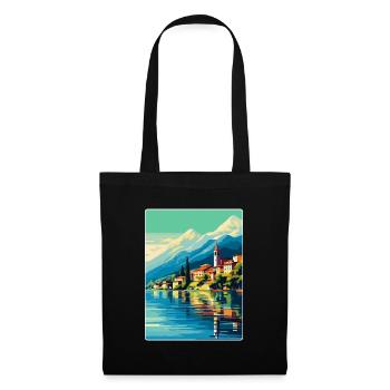 Comer See Italien Vintage Reiseplakat Souvenir WPA - Stoffbeutel - Schwarz - Vorne